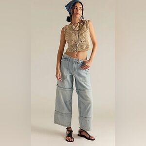NWT FREE PEOPLE WE THE FREE TRAILBLAZER CONVERTIBLE ZIP JEANS 🔥🔥
